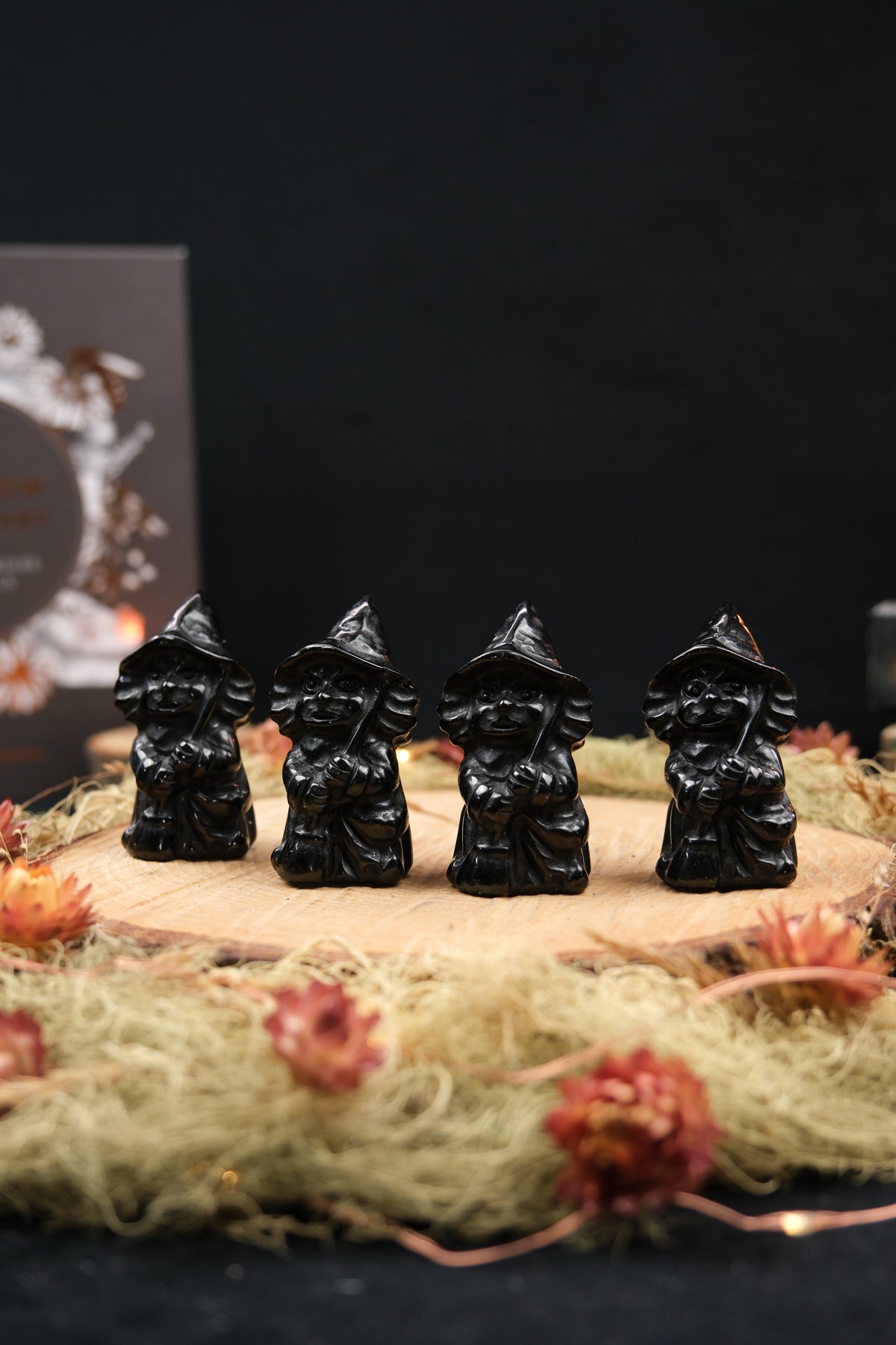 Black Obsidian Witch Carving