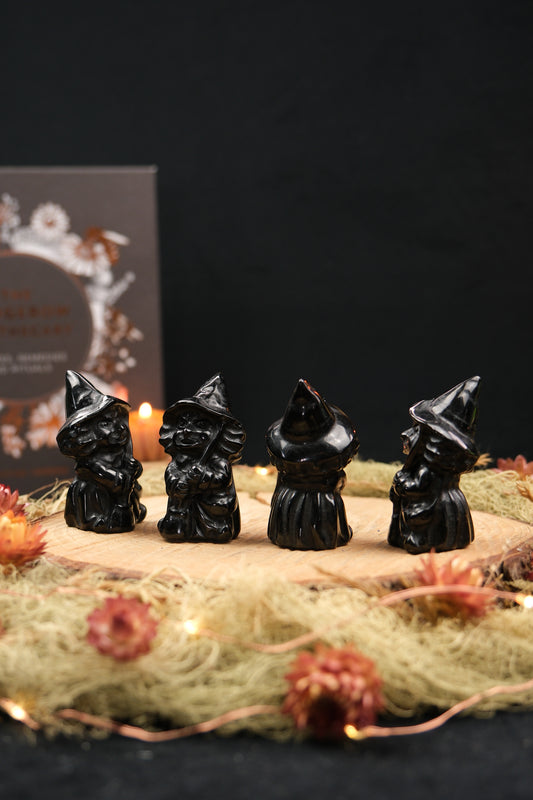 Black Obsidian Witch Carving