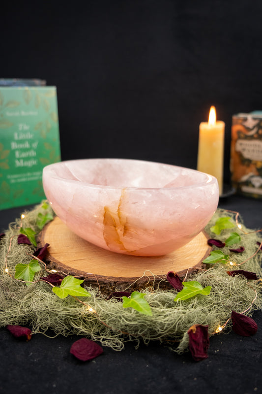 Rose Quartz and Golden Healer Bowl