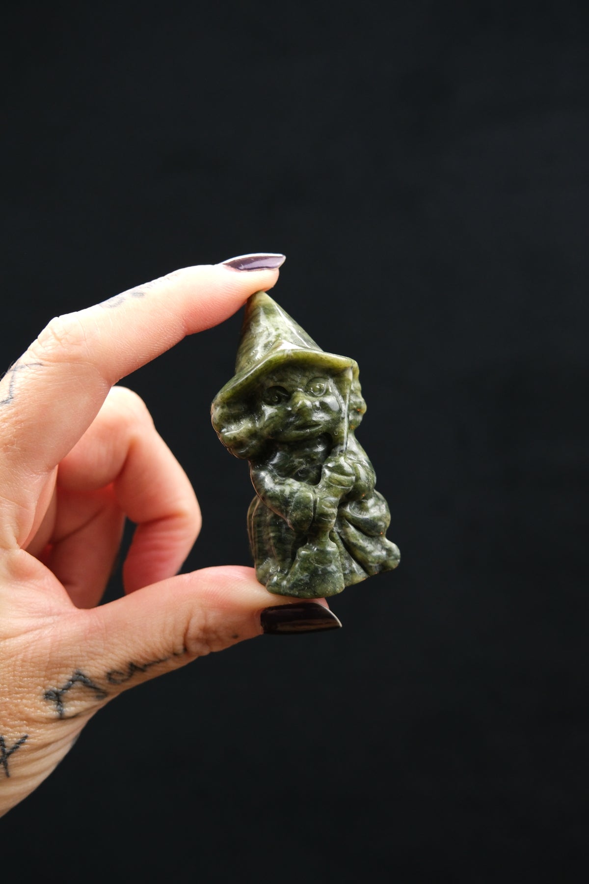 Serpentine Witch Carving