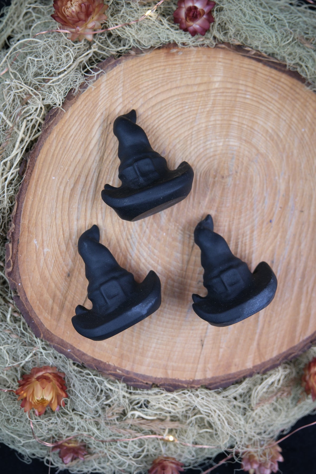 Black Obsidian Witch's Hat Carving