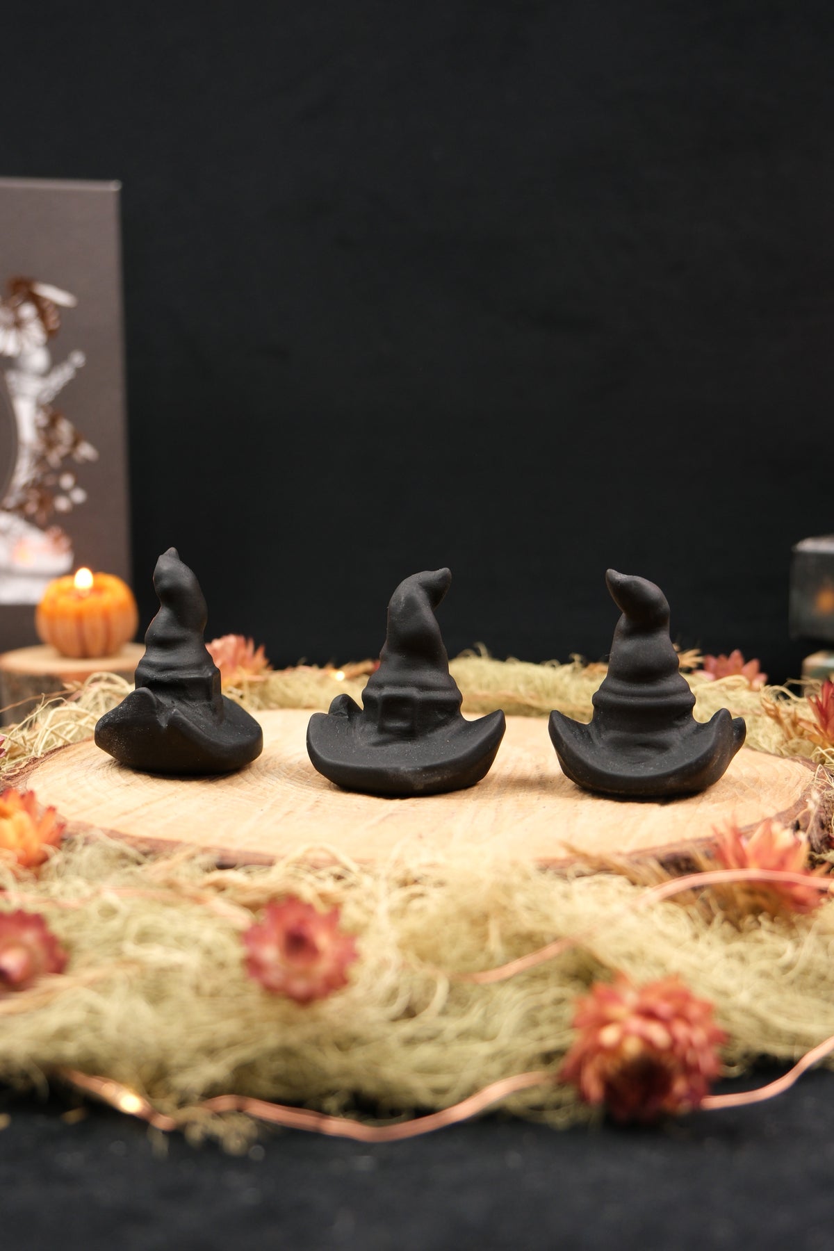 Black Obsidian Witch's Hat Carving