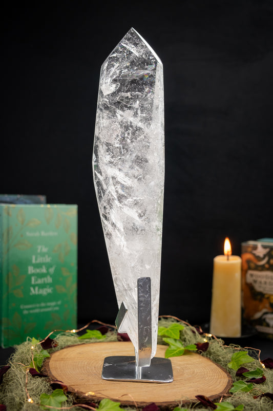 Lemurian Quartz Statement Point on Stand