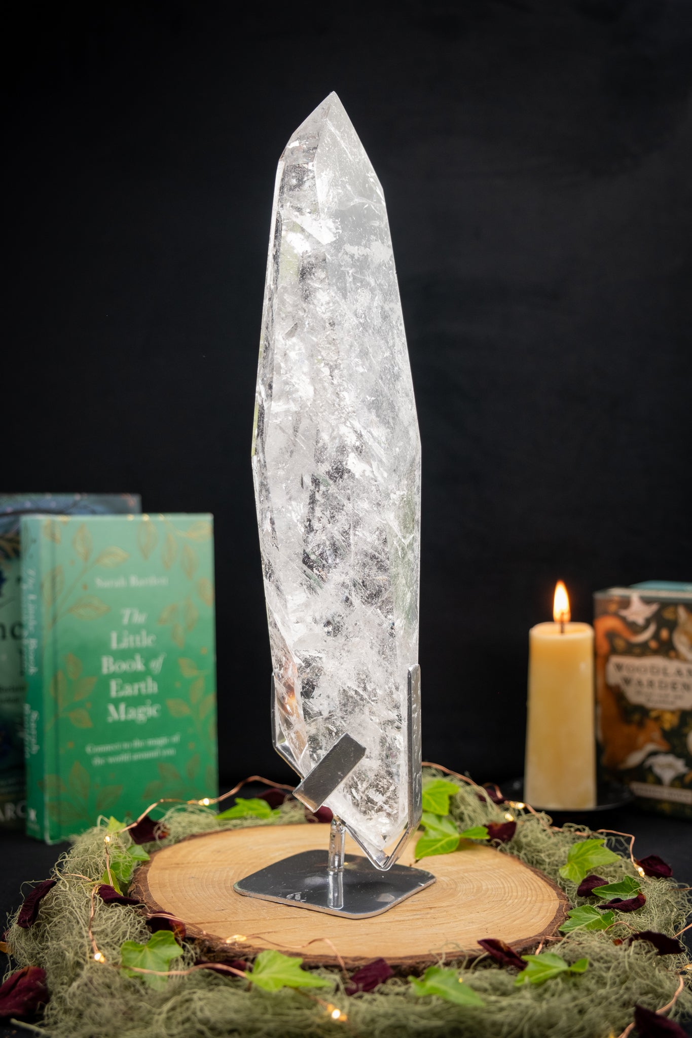Lemurian Quartz Statement Point on Stand