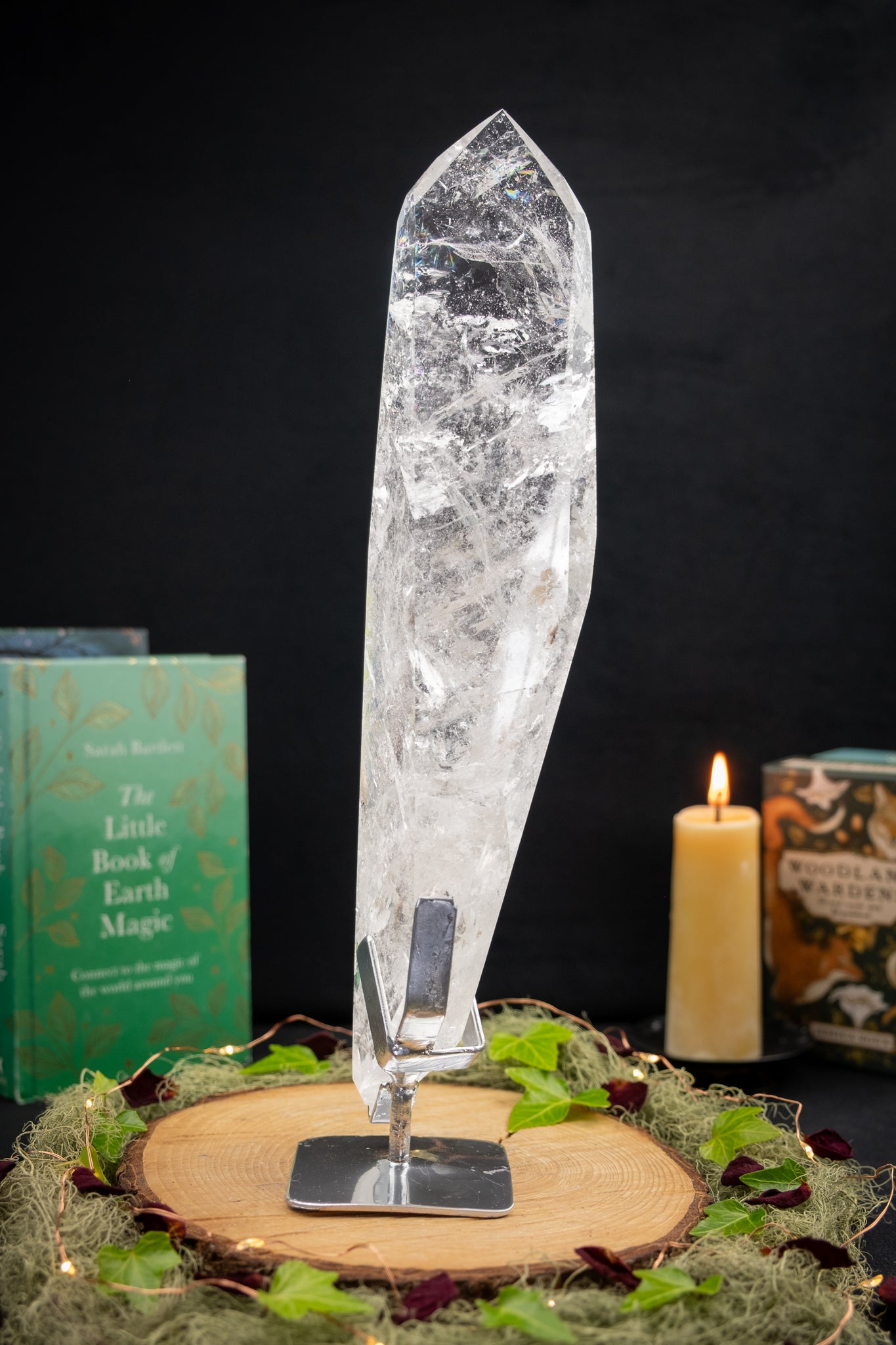 Lemurian Quartz Statement Point on Stand
