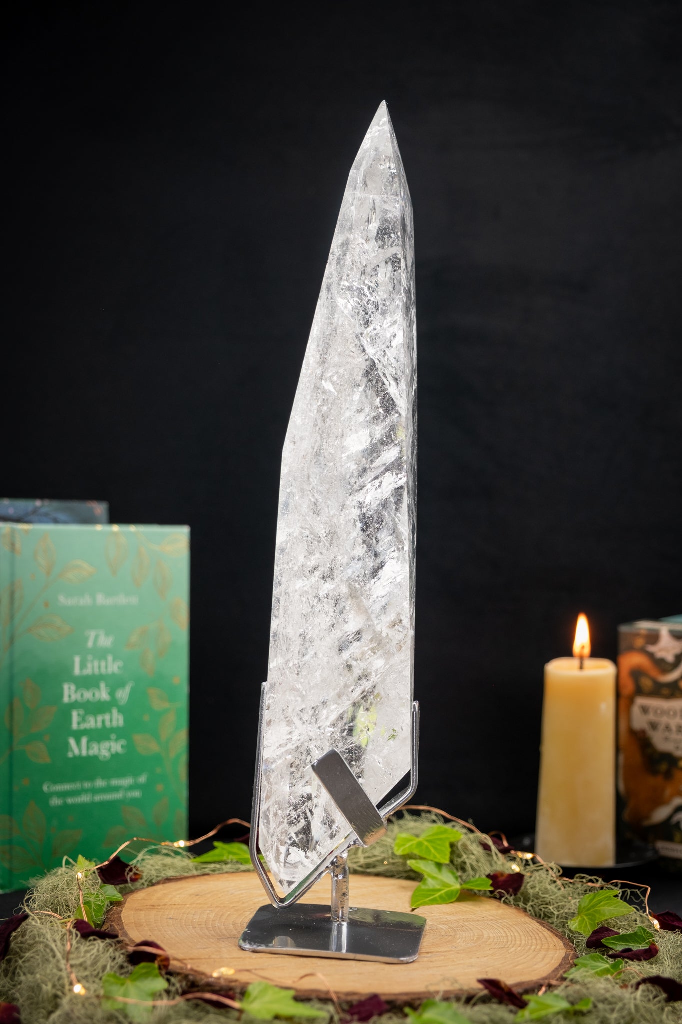 Lemurian Quartz Statement Point on Stand