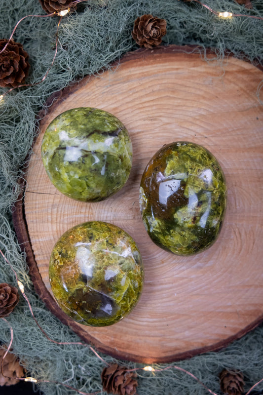 Kiwi Opal Palm Stone, Tranquil Green Gemstone for Calm, Healing & Heart Alignment