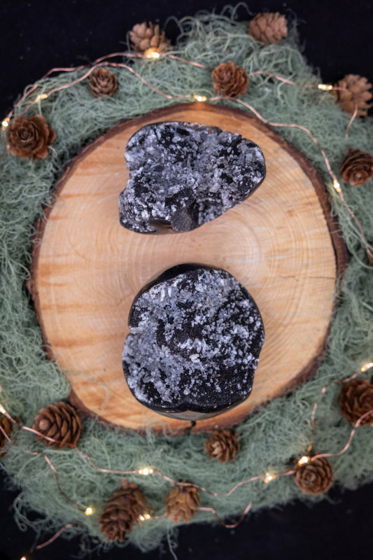 Septaria Geode with Calcite Crystals, Natural Septarian Gemstone, Sparkly Healing Stone for Grounding, Balance, and Earth Connection