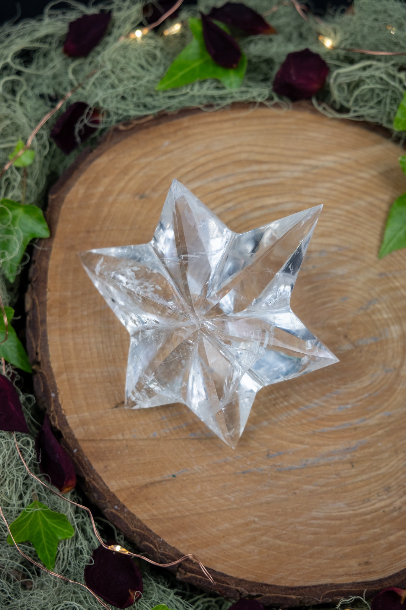 Lemurian Quartz Star on Custom Stand