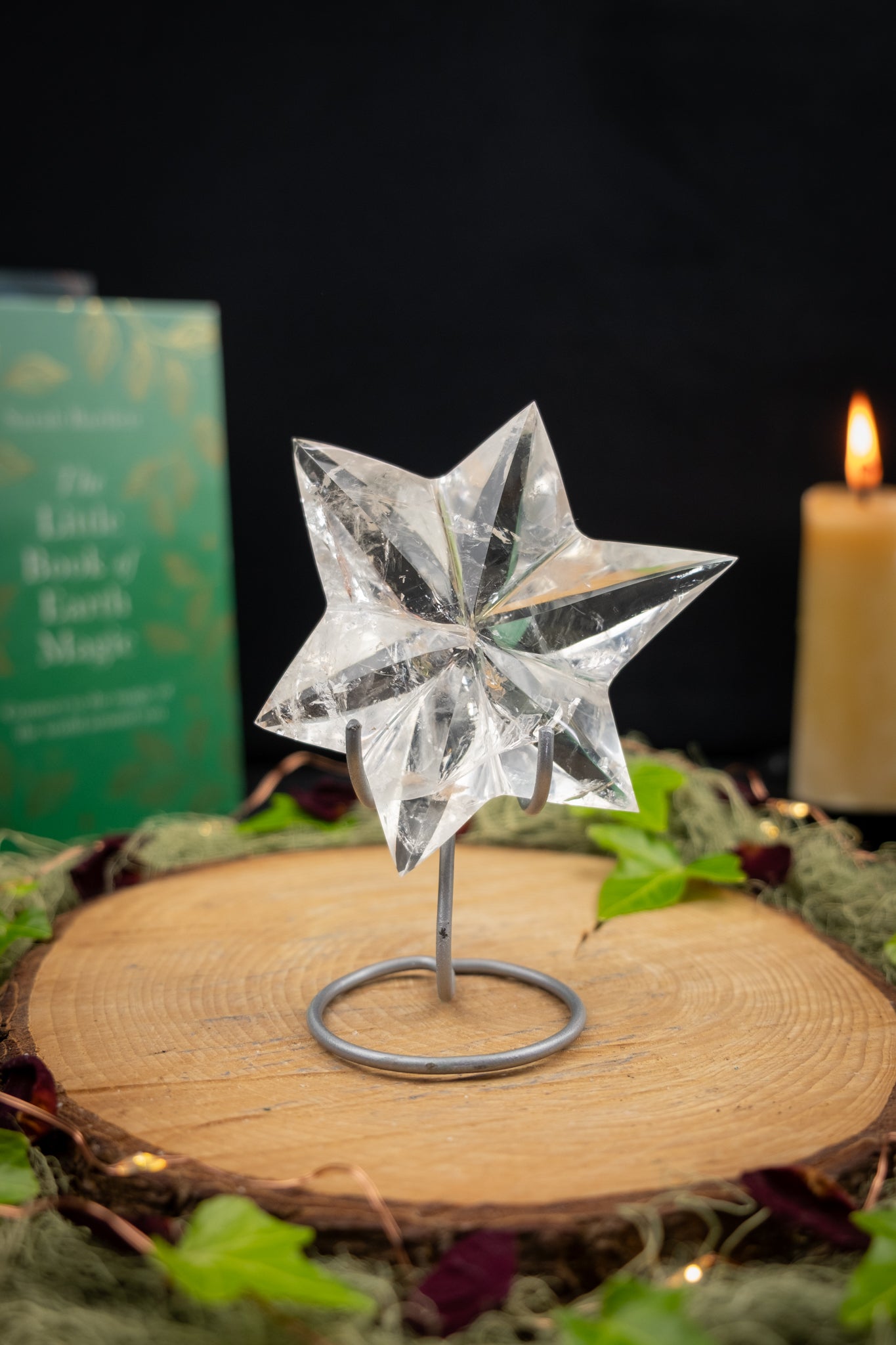 Lemurian Quartz Star on Custom Stand