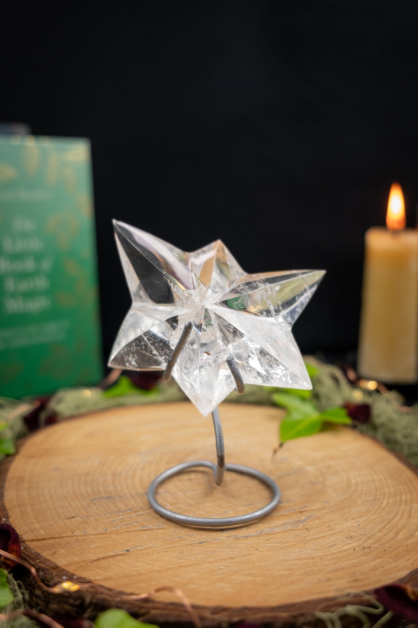 Lemurian Quartz Star on Custom Stand