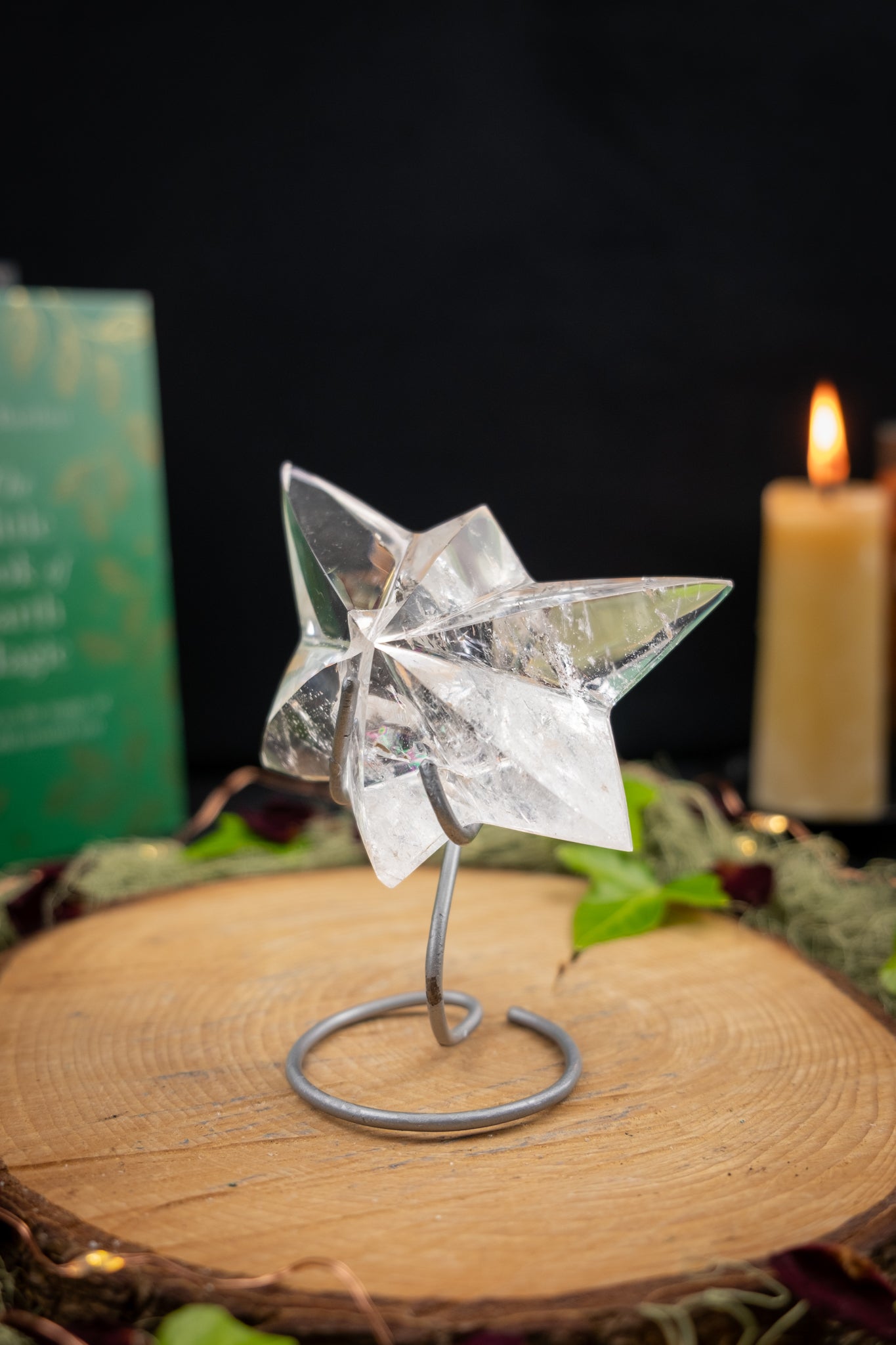 Lemurian Quartz Star on Custom Stand