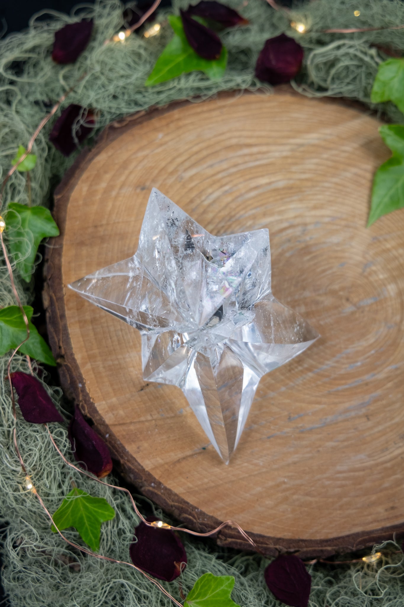 Lemurian Quartz Star on Custom Stand