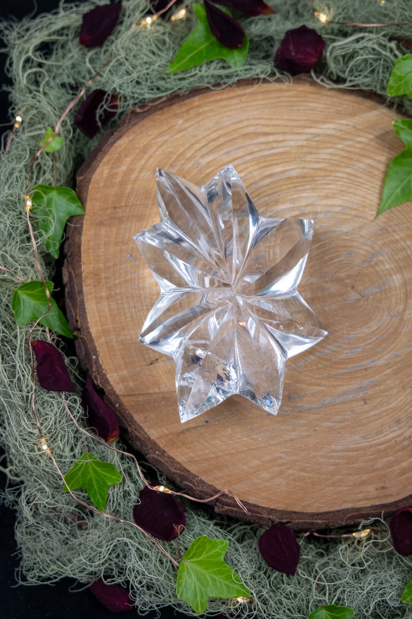 Lemurian Quartz Star on Custom Stand