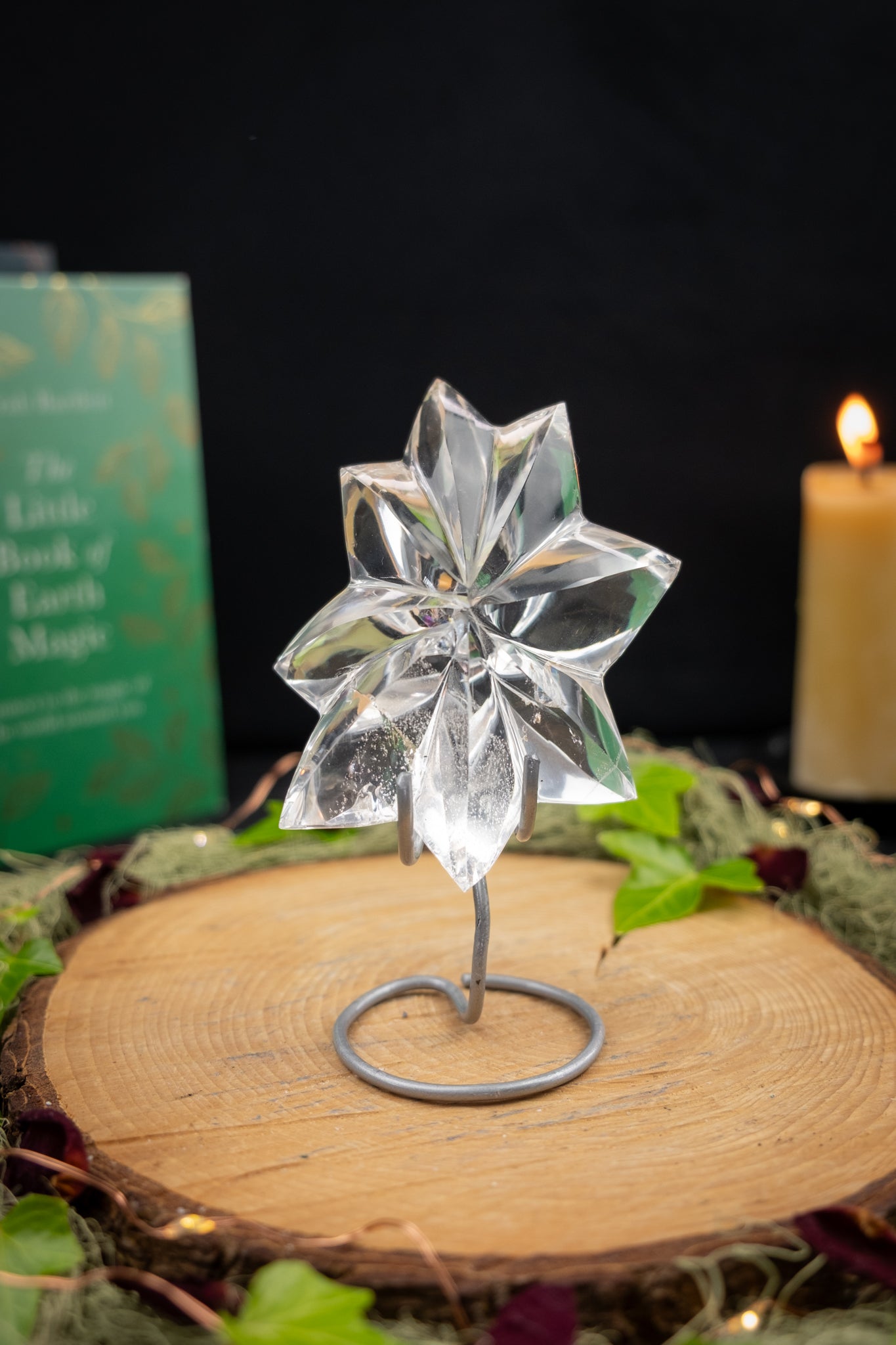 Lemurian Quartz Star on Custom Stand