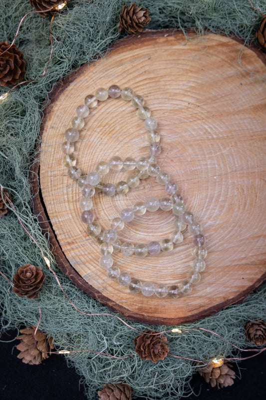 Libyan Desert Glass Bracelet 6mm or 8mm Beads, High Vibration Crystal Gemstone for Manifestation and Transformation
