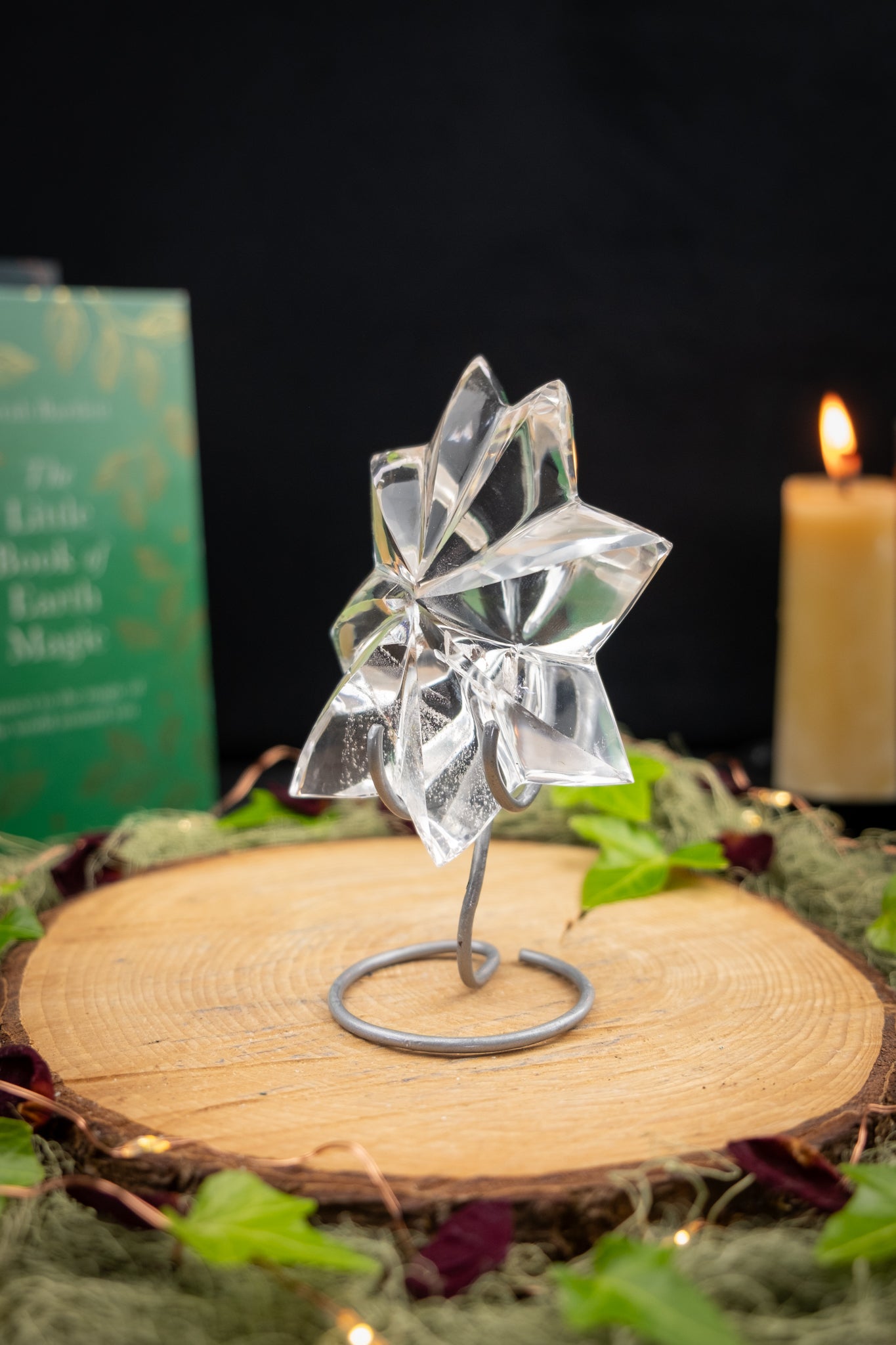 Lemurian Quartz Star on Custom Stand