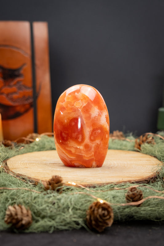 Fiery Carnelian Freeform Crystal Stone, Vitality Gem for Confidence, Motivation, Creativity, and Energy Balance