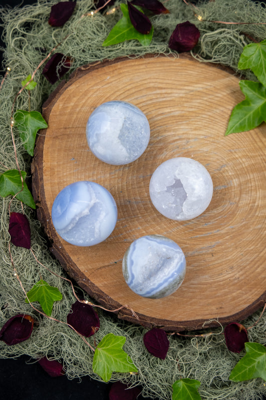 Blue Lace Agate Drusy Sphere