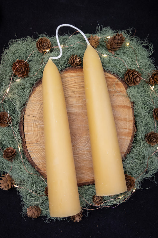 Hand Dipped Beeswax Candles, Ritual Candle Pair, Natural Beeswax Light, Sustainable Clean Burning Candle UK