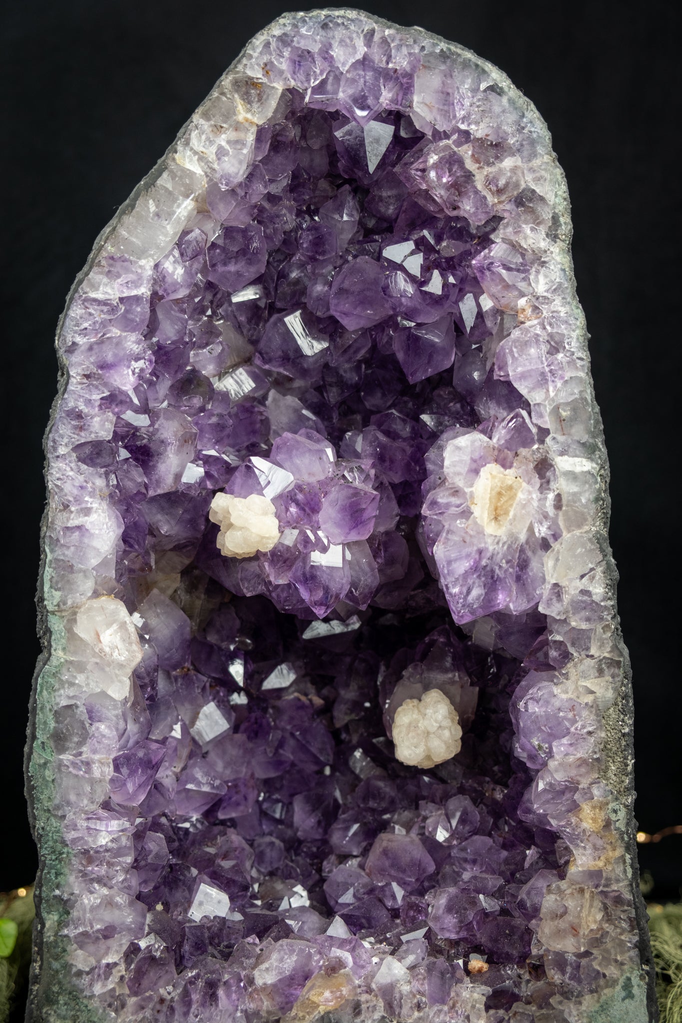 Collector's Amethyst Cathedral with Calcite Flower Formations