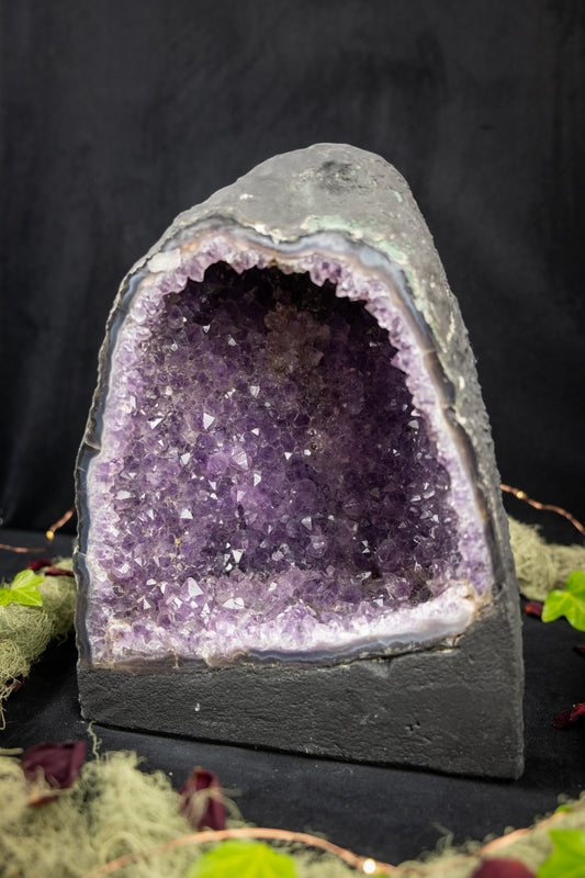 Amethyst Cathedral Geode, Small Brazilian Amethyst Cathedral, Crystal Stone for Calm and Emotional Balance, Ethically Sourced from Brazil