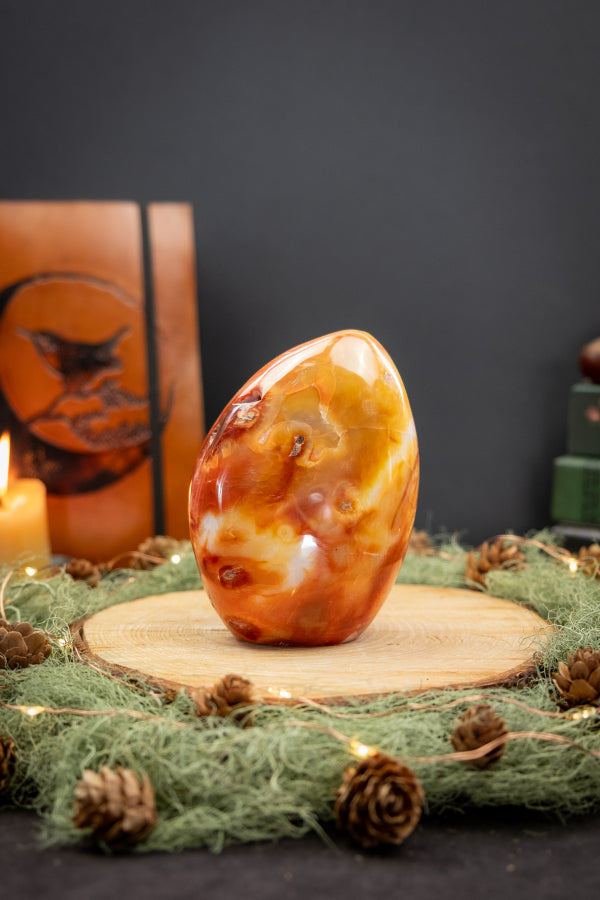 Carnelian Freeform, Polished Crystal Stone for Vitality and Creativity, Ethically Sourced from Madagascar