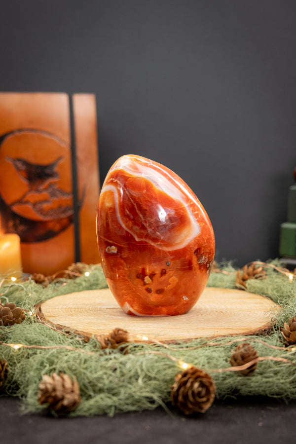 Carnelian Freeform, Polished Crystal Stone for Vitality and Creativity, Ethically Sourced from Madagascar