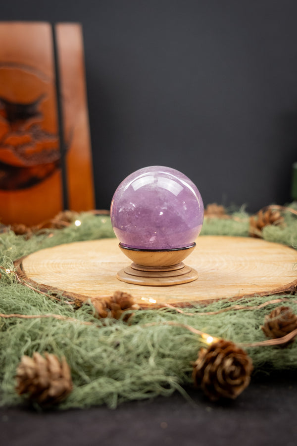 High Grade Amethyst Sphere, Natural Purple Quartz Crystal Ball for Calm, Protection, Meditation and Spiritual Healing Energy