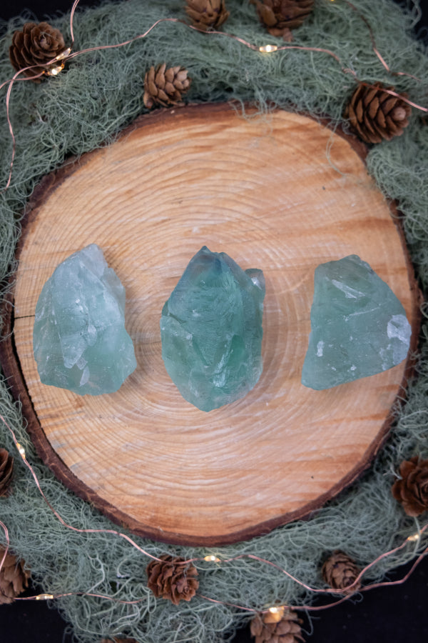 Raw Green Fluorite Crystal Chunk, Natural Fluorite Stone for Mental Clarity and Calm, Ethically Sourced