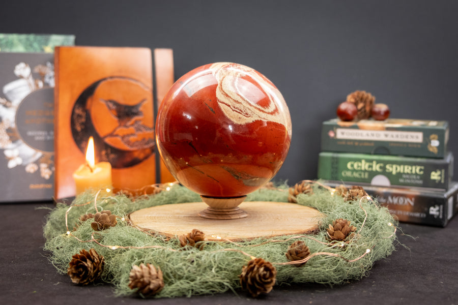 Large Red Jasper Sphere, Grounding Stone for Strength & Stability, Root Chakra Crystal, Ethically Sourced from Madagascar