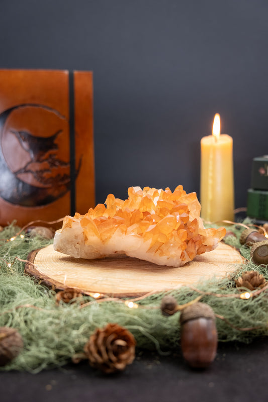 Tangerine Zeca de Souza Quartz Cluster, Natural Brazilian Orange Crystal, Creativity and Emotional Healing Stone