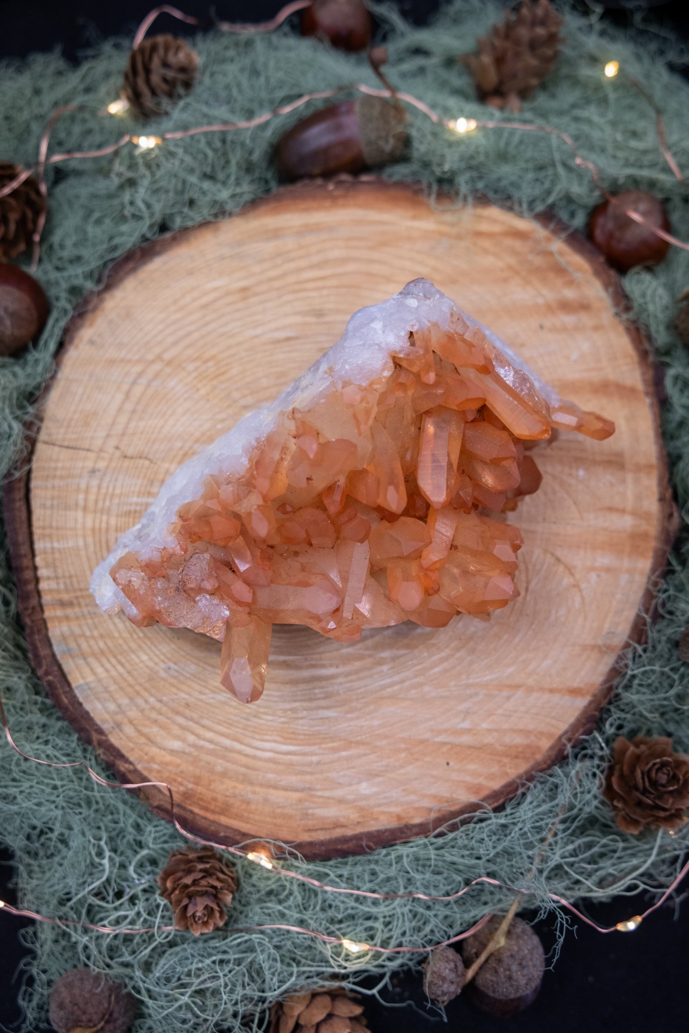 Tangerine Zeca de Souza Quartz Cluster, Natural Brazilian Orange Crystal, Creativity and Emotional Healing Stone