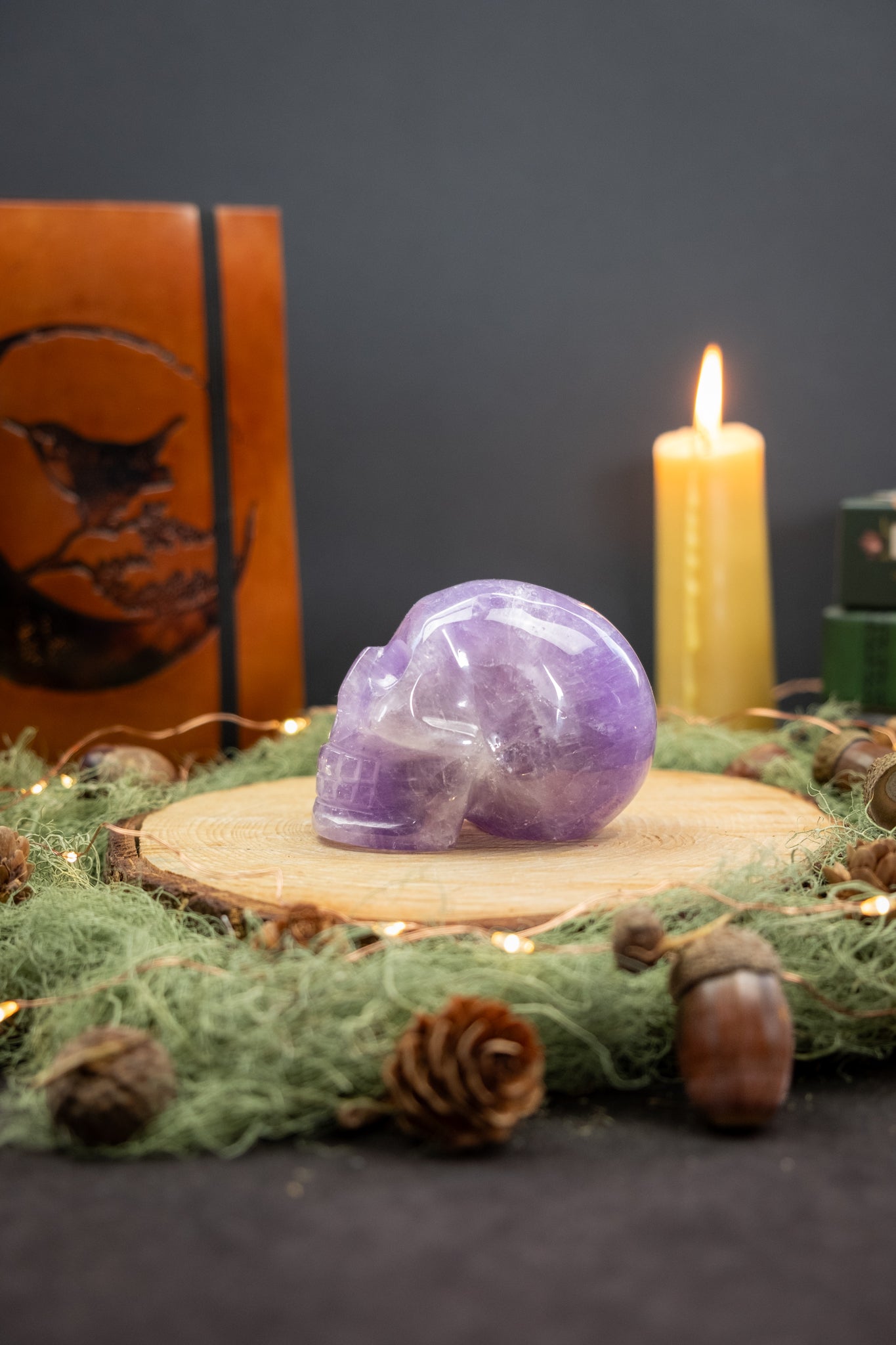 High Grade Amethyst Crystal Skull, Hand Carved Gemstone Skull for Healing, Protection, Meditation and Third Eye Activation