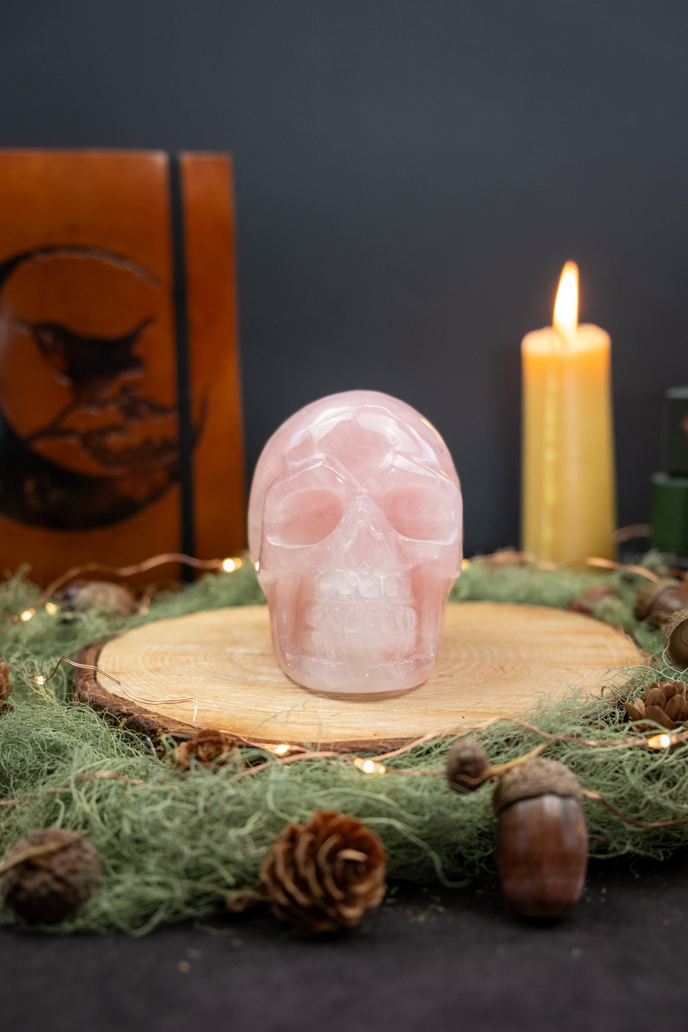 Rose Quartz Crystal Skull, High Grade Hand Carved Stone for Love Healing, Heart Chakra and Emotional Balance
