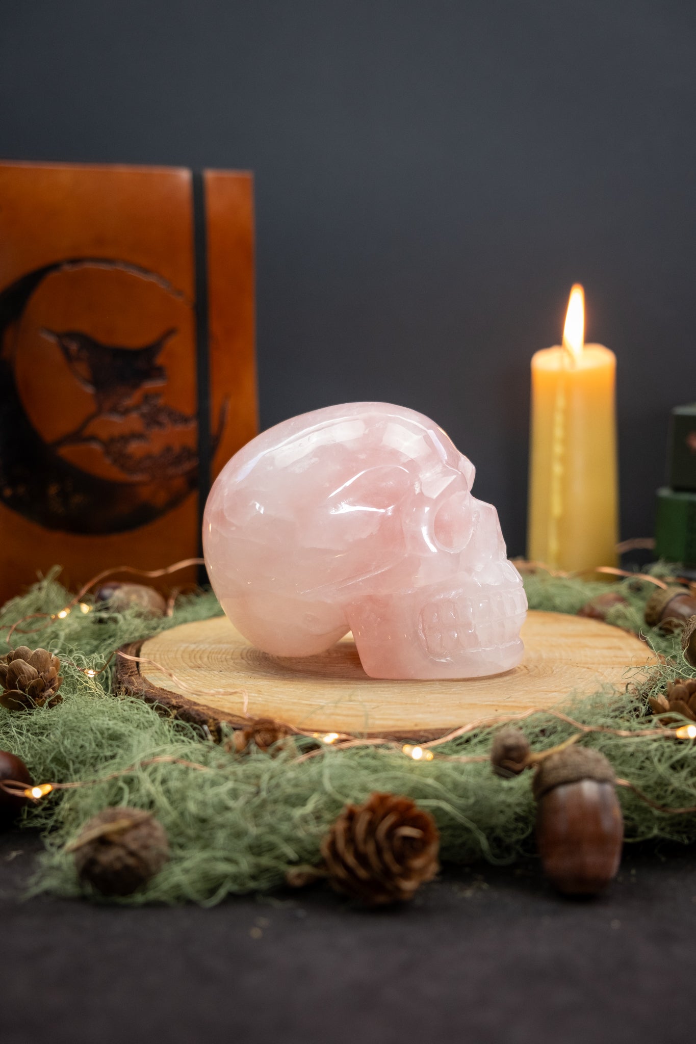 Rose Quartz Crystal Skull, High Grade Hand Carved Stone for Love Healing, Heart Chakra and Emotional Balance