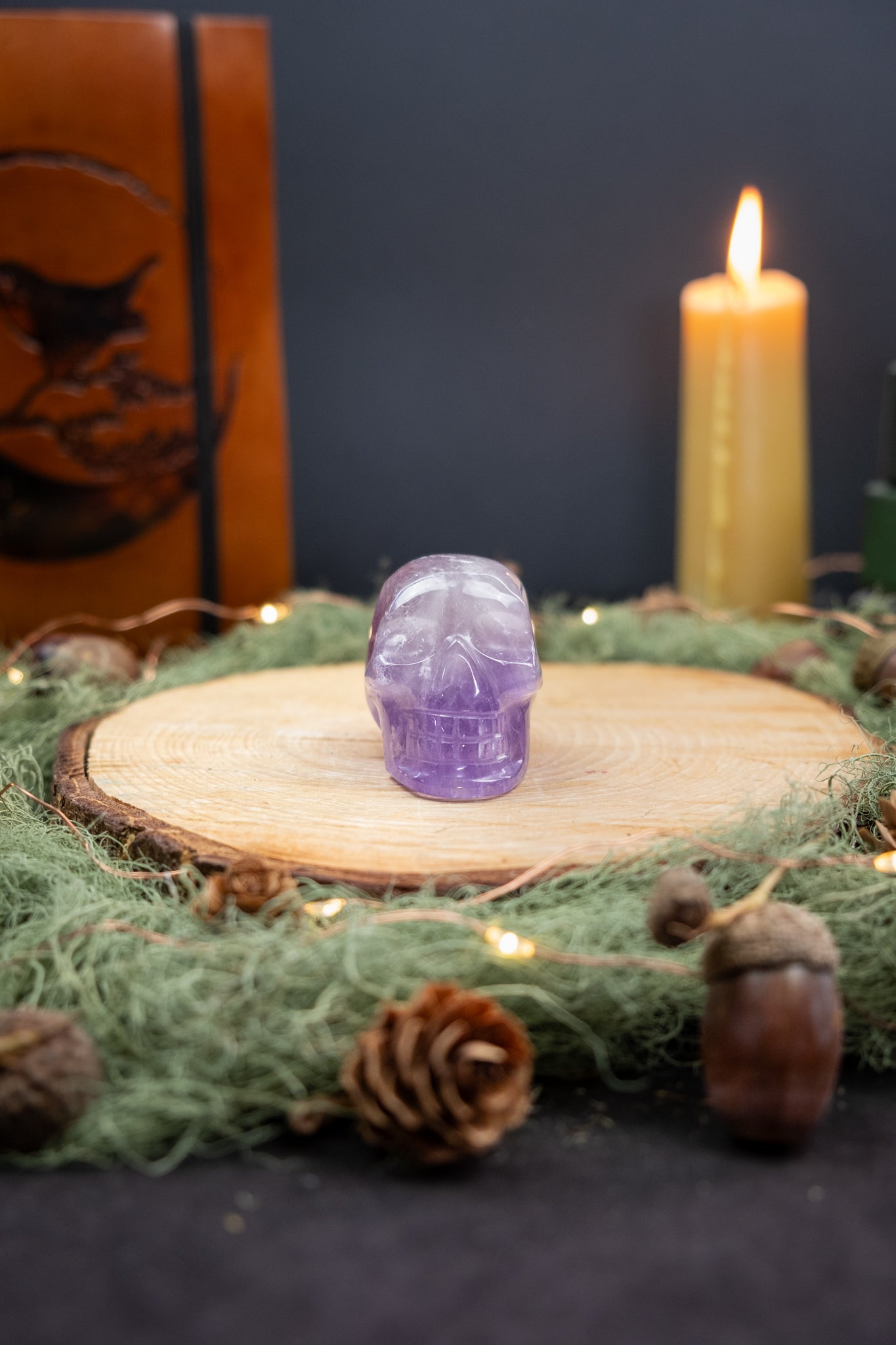 High Grade Amethyst Crystal Skull, Hand Carved Gemstone Skull for Healing, Protection, Meditation and Third Eye Activation