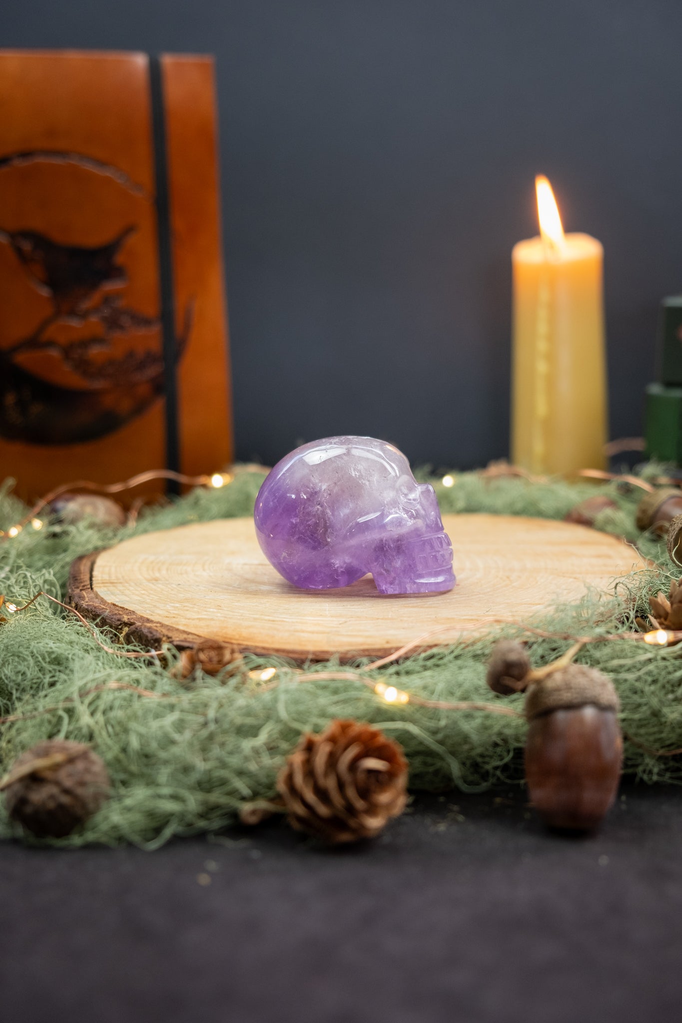 High Grade Amethyst Crystal Skull, Hand Carved Gemstone Skull for Healing, Protection, Meditation and Third Eye Activation