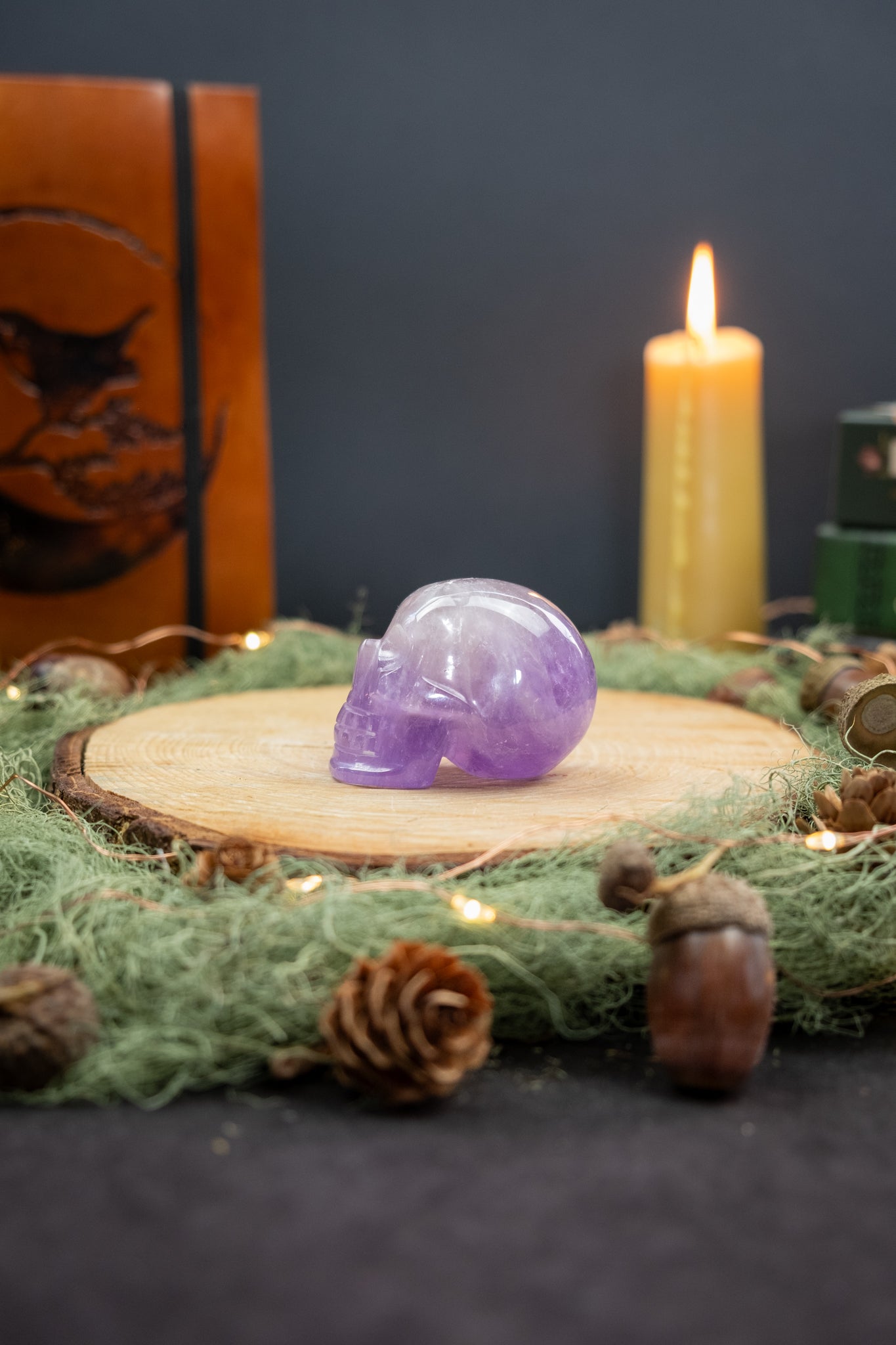 High Grade Amethyst Crystal Skull, Hand Carved Gemstone Skull for Healing, Protection, Meditation and Third Eye Activation