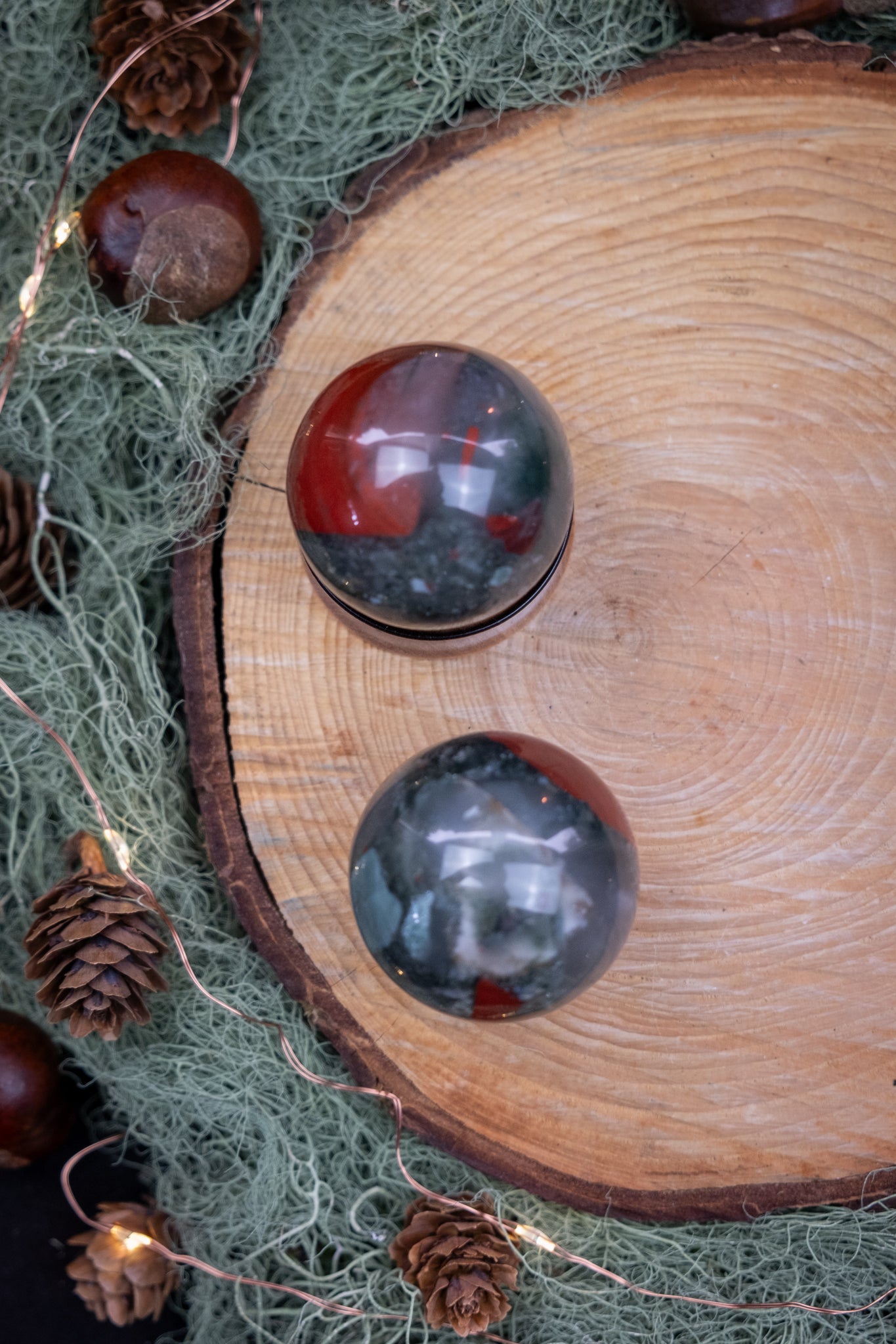 Bloodstone Crystal Sphere, Healing Gemstone Ball for Strength, Protection, Vitality and Courage, Ethically Sourced Natural Bloodstone