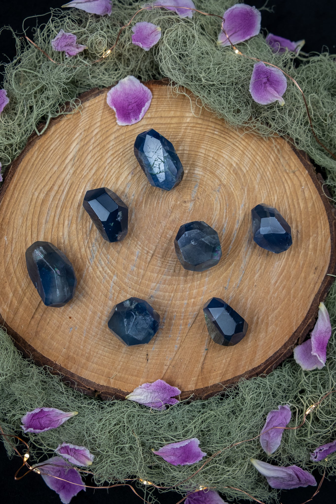Blue Fluorite Faceted Freeform