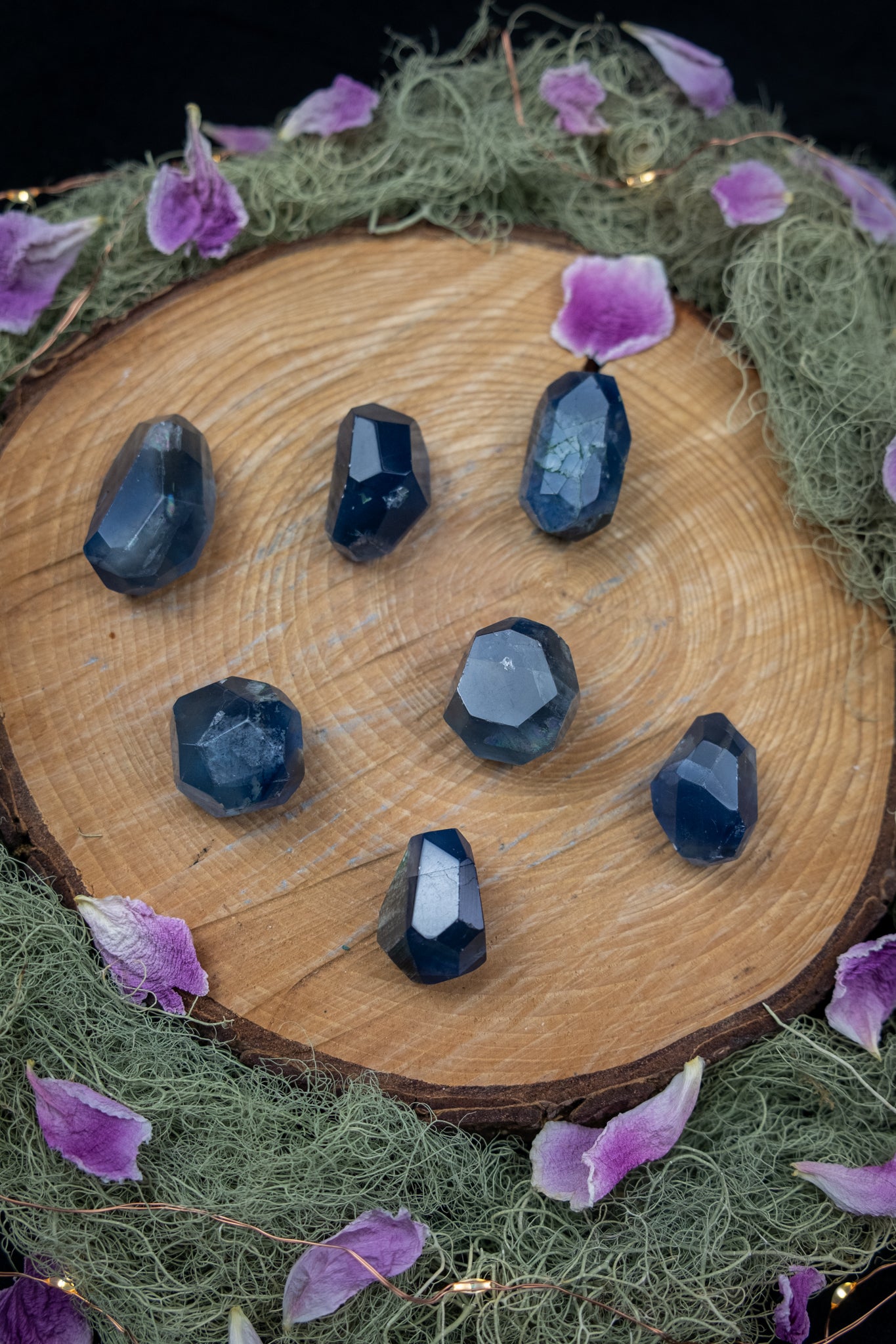 Blue Fluorite Faceted Freeform