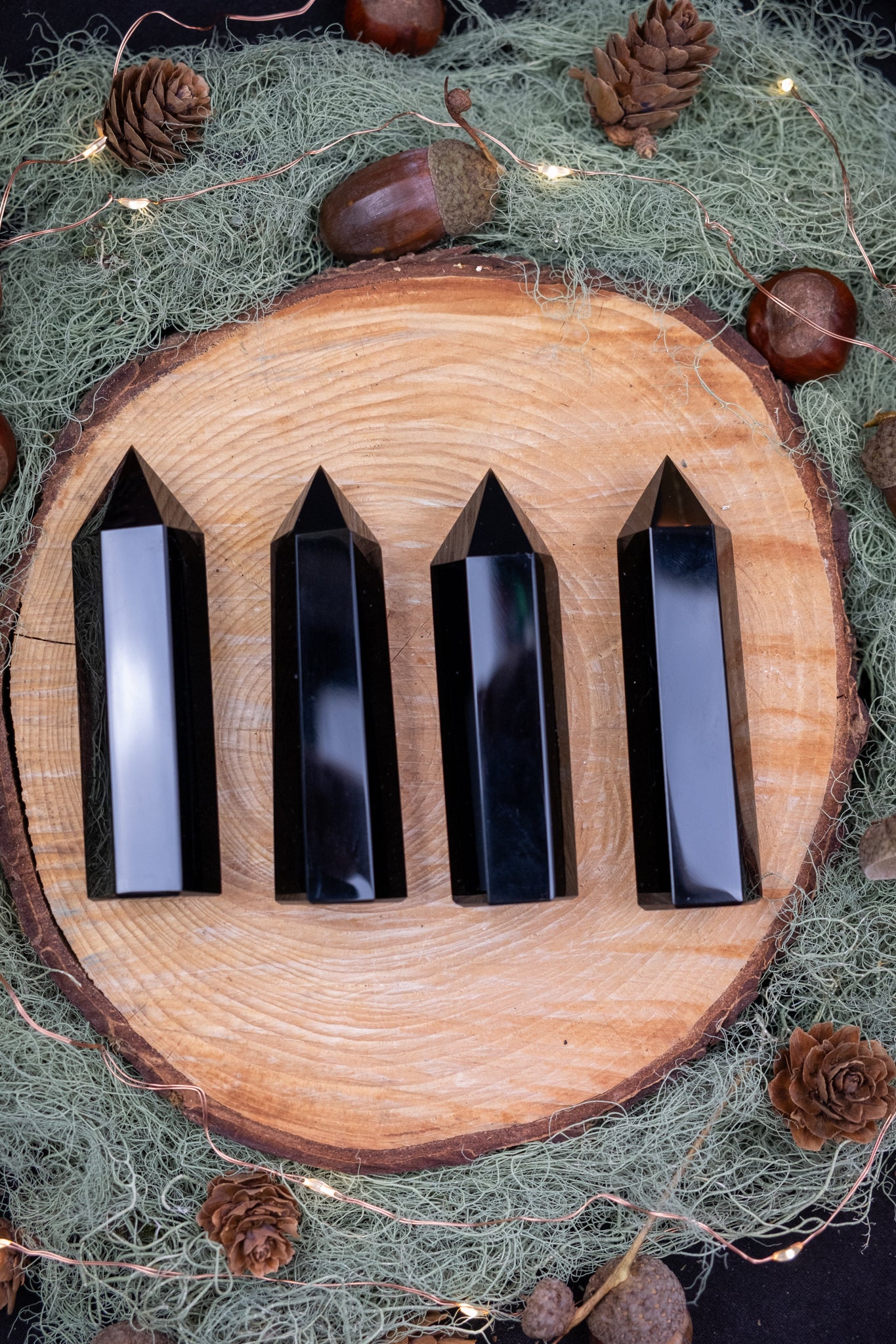 Black Obsidian Point Crystal, Natural Obsidian Gemstone Tower, Protective Healing Stone for Grounding, Energy Shield, Root Chakra