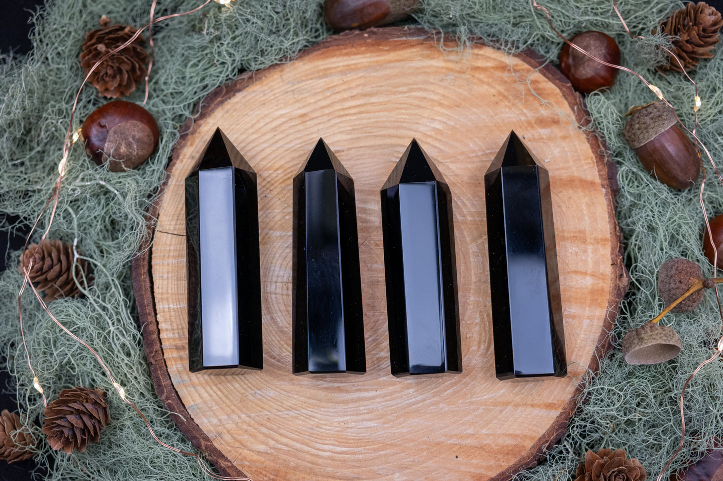 Black Obsidian Point Crystal, Natural Obsidian Gemstone Tower, Protective Healing Stone for Grounding, Energy Shield, Root Chakra