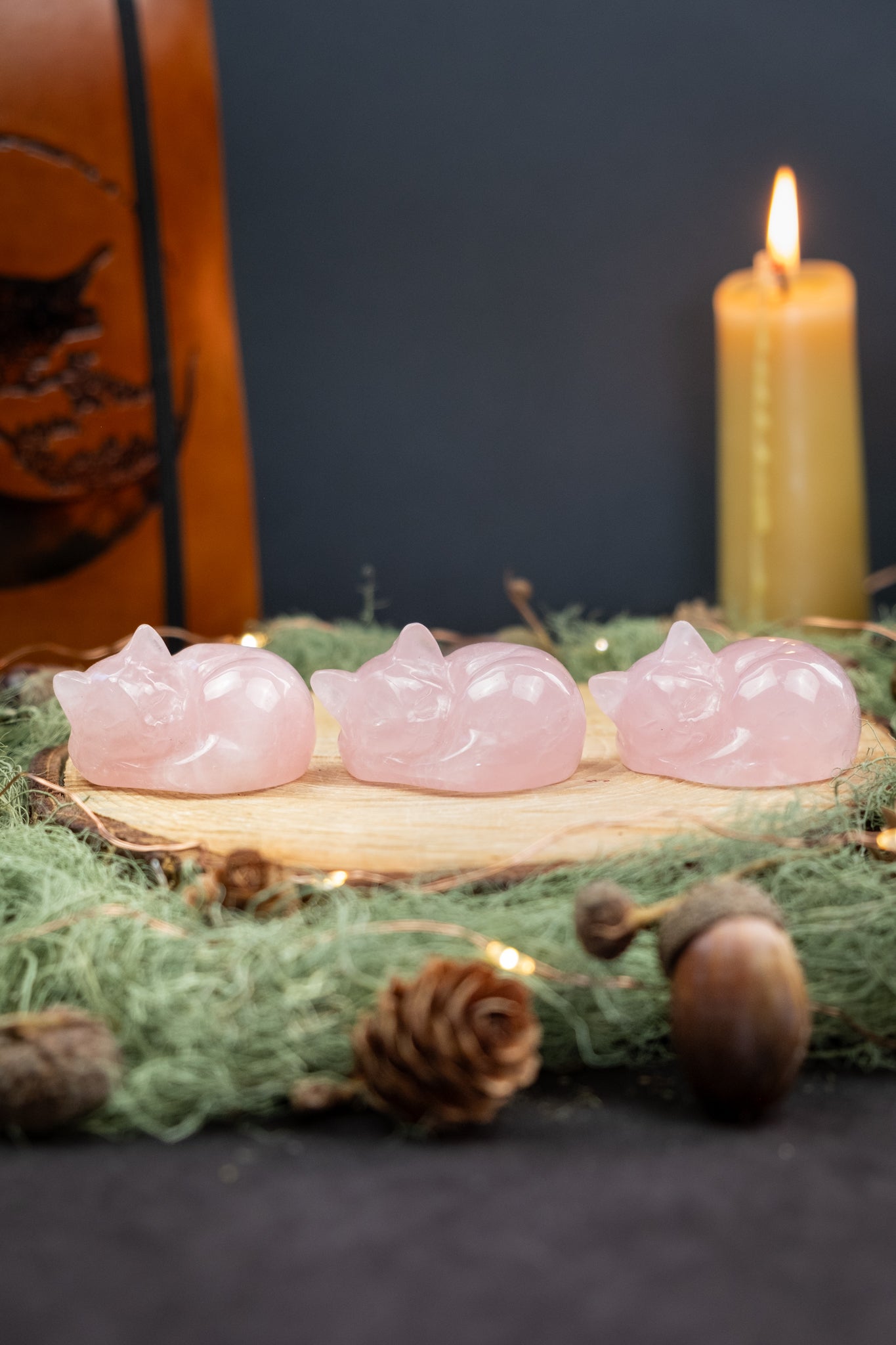 Rose Quartz Crystal Cat, Gemstone Cat Carving, Healing Stone for Love, Compassion, Peace and Emotional Balance