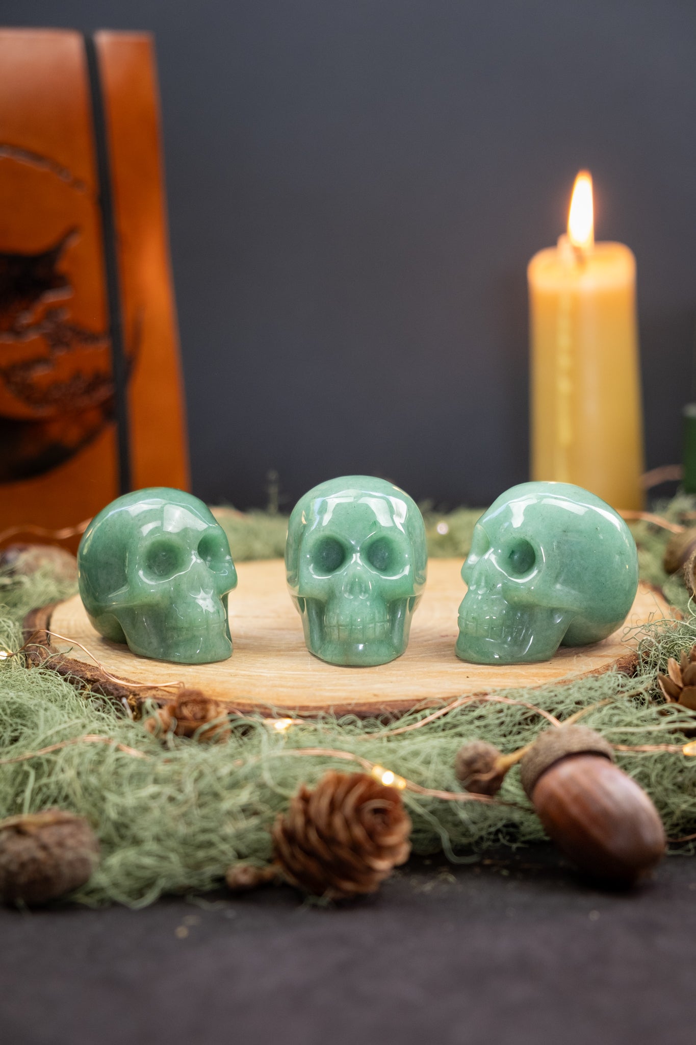 Green Aventurine Crystal Skull, Healing Stone for Growth Prosperity and Emotional Balance