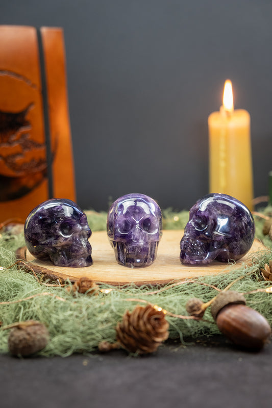 Amethyst Crystal Skull, Spiritual Stone for Calm Protection and Higher Guidance