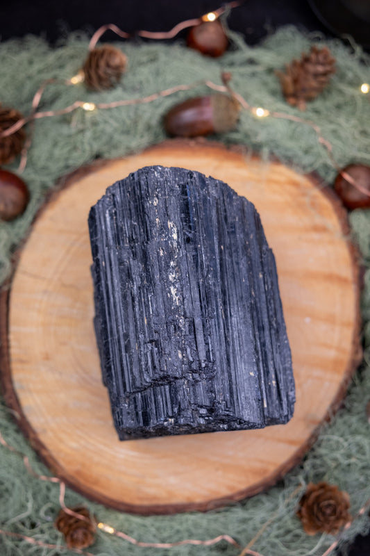 Large Chunky Black Tourmaline Crystal, Protective Grounding Stone, Raw Tourmaline Mineral for Home, EMF Shield & Energy Cleanser