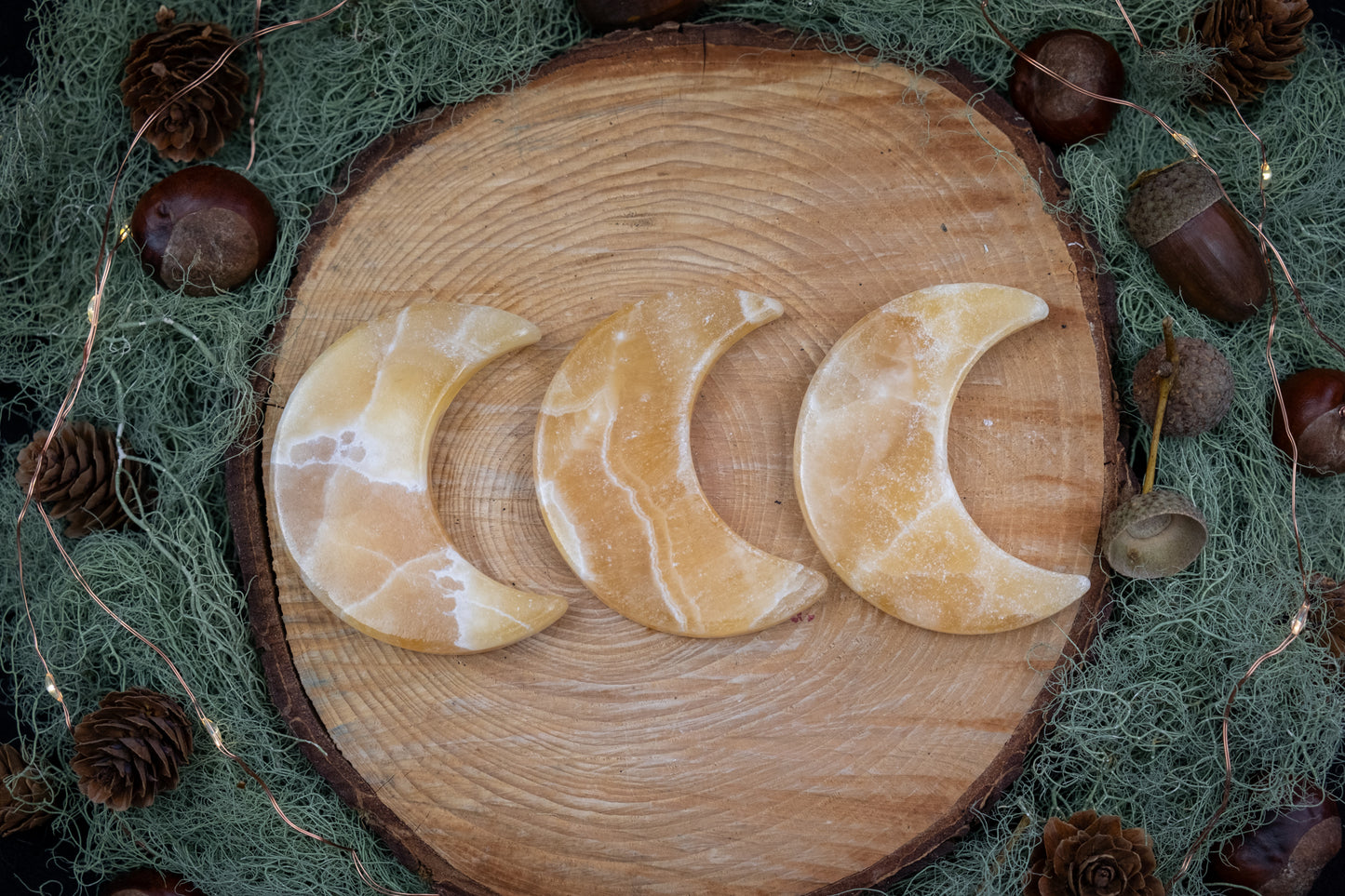 Orange Calcite Crescent Moon, Crystal Moon Carving for Creativity and Confidence, Ethically Sourced from Mexico