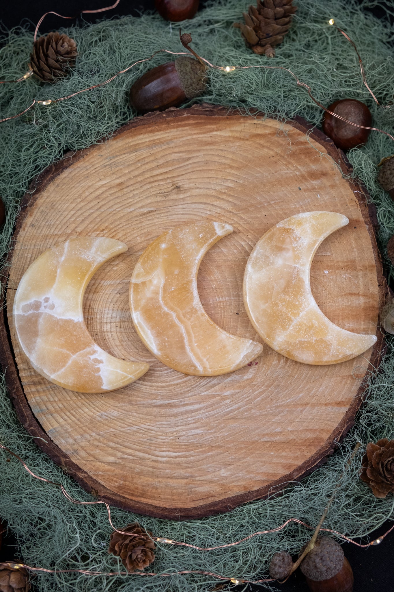 Orange Calcite Crescent Moon, Crystal Moon Carving for Creativity and Confidence, Ethically Sourced from Mexico